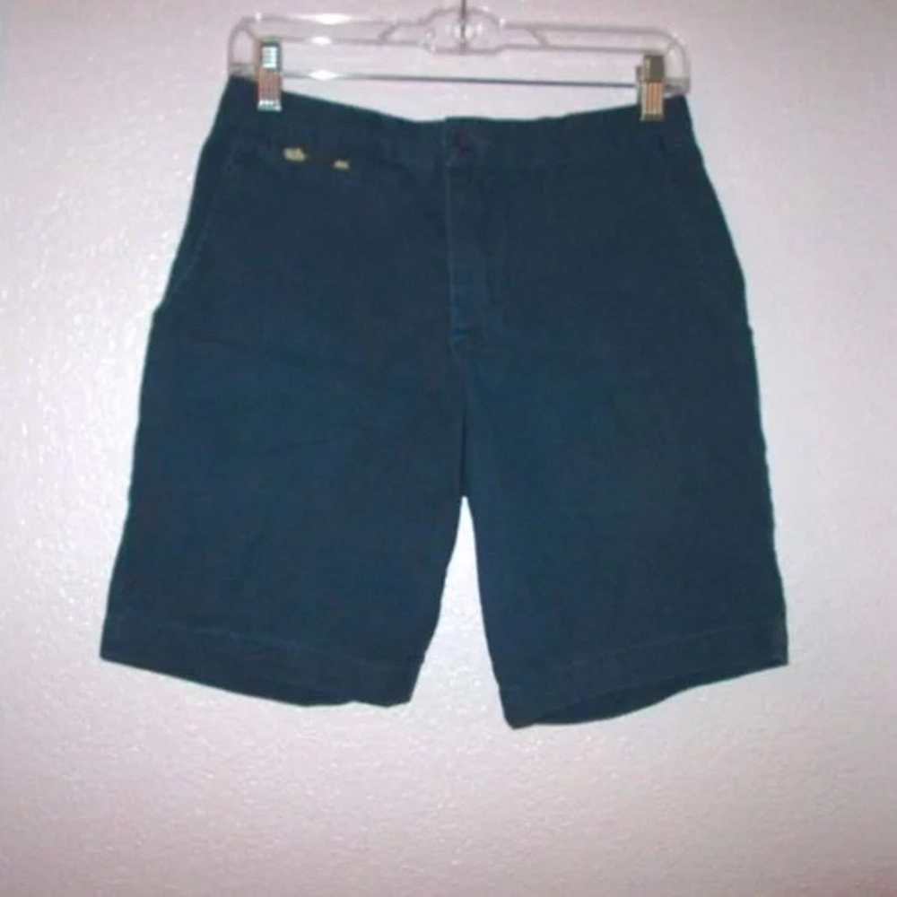 BETABRAND Men's Size 28 SHORTS Chino POCKETS Midnight Blue COMFORT Flat Front